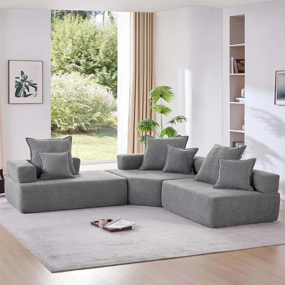 Modular 3 Section Compressed Foam Sofa (3)