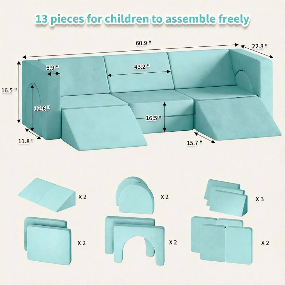 Taoform 13 Piece Modular Kids Foam Play Sofa (5)