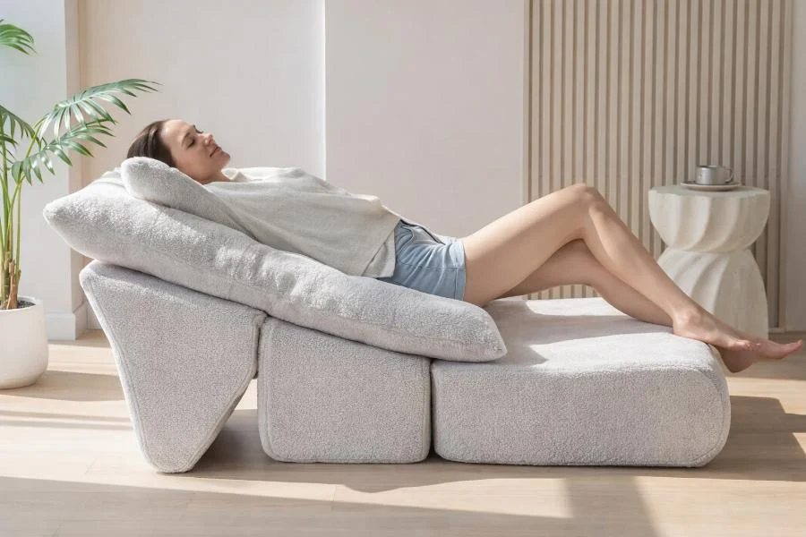 Foldable Lounge Sofa Gray