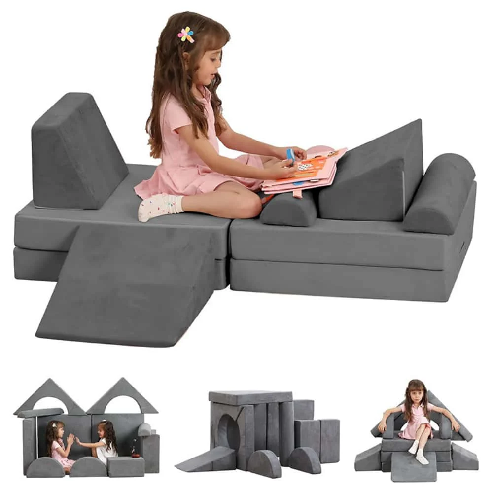 Taoform 12 Piece Color Block Kids Modular Play Sofa (6)