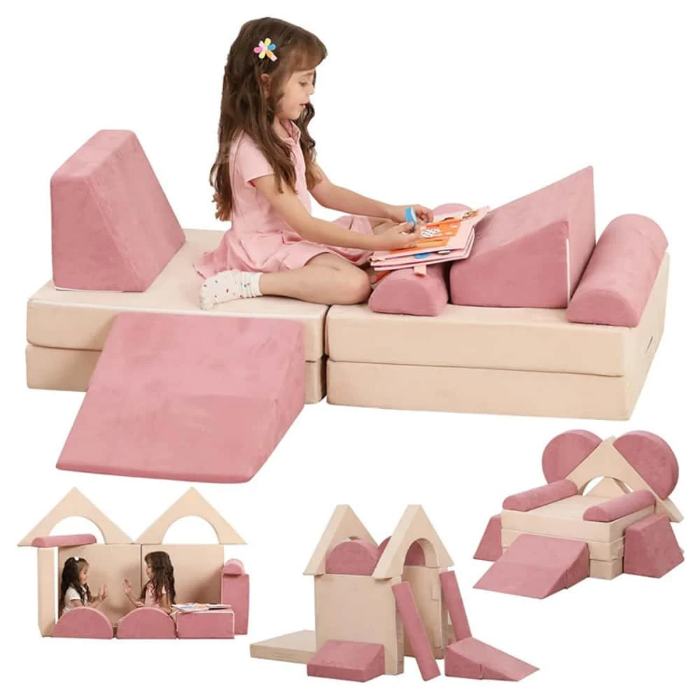 Taoform 12 Piece Color Block Kids Modular Play Sofa (7)