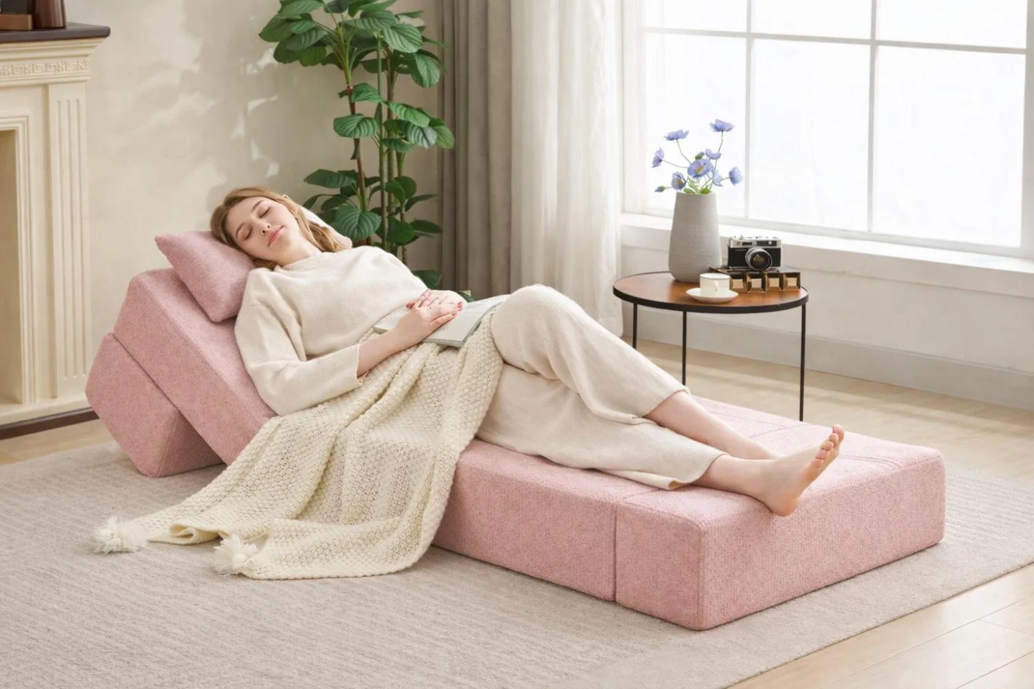 Taoform Foldable Foam Sofapink